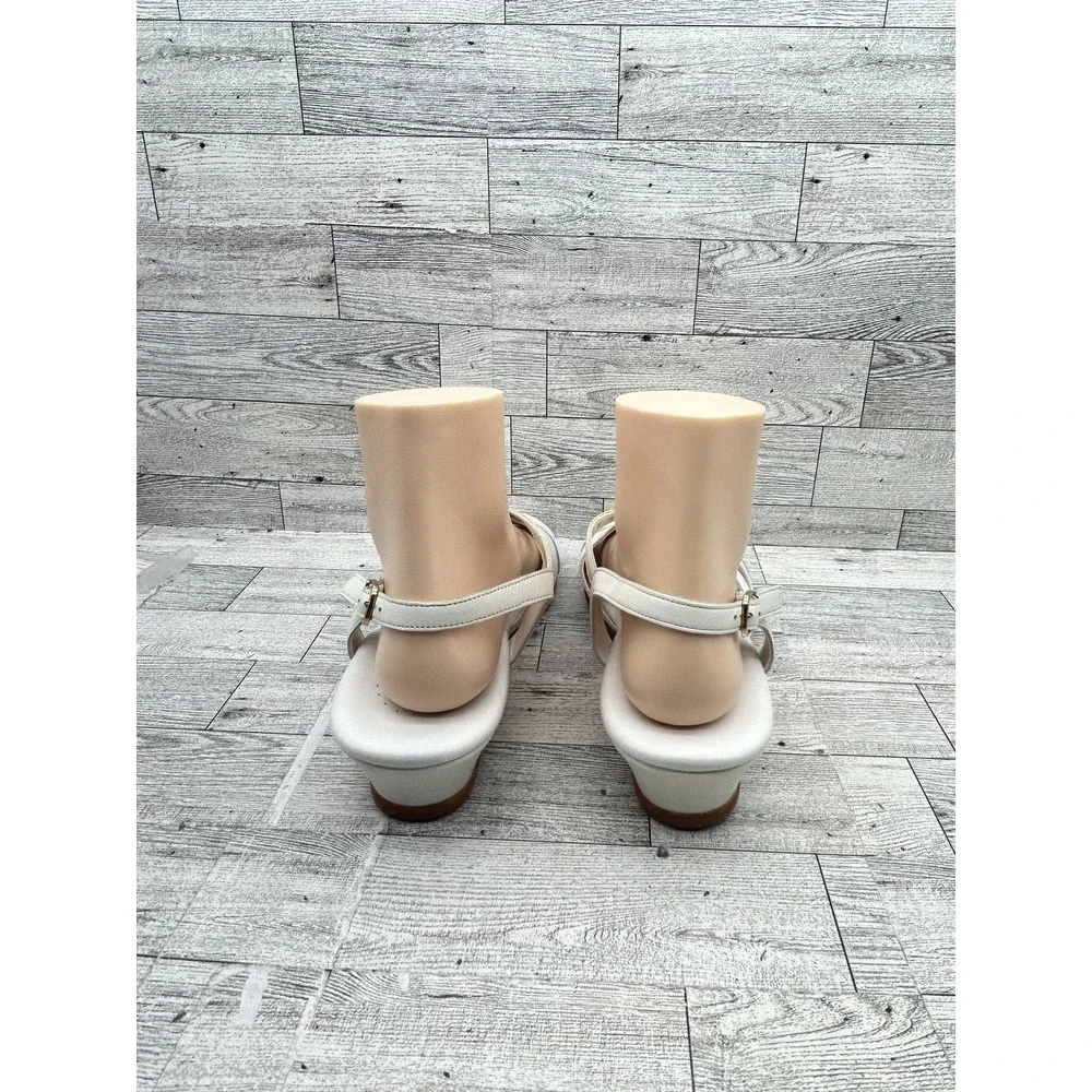 SAS Shoes Womens Size 11‎ M White Slingback Wedge Sandals Comfort Leather USA